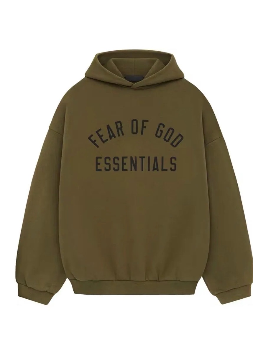 Essentials Fear Of God Fw24 Olive Hoodie Xs-Xl Oversized Fit Streetwear
